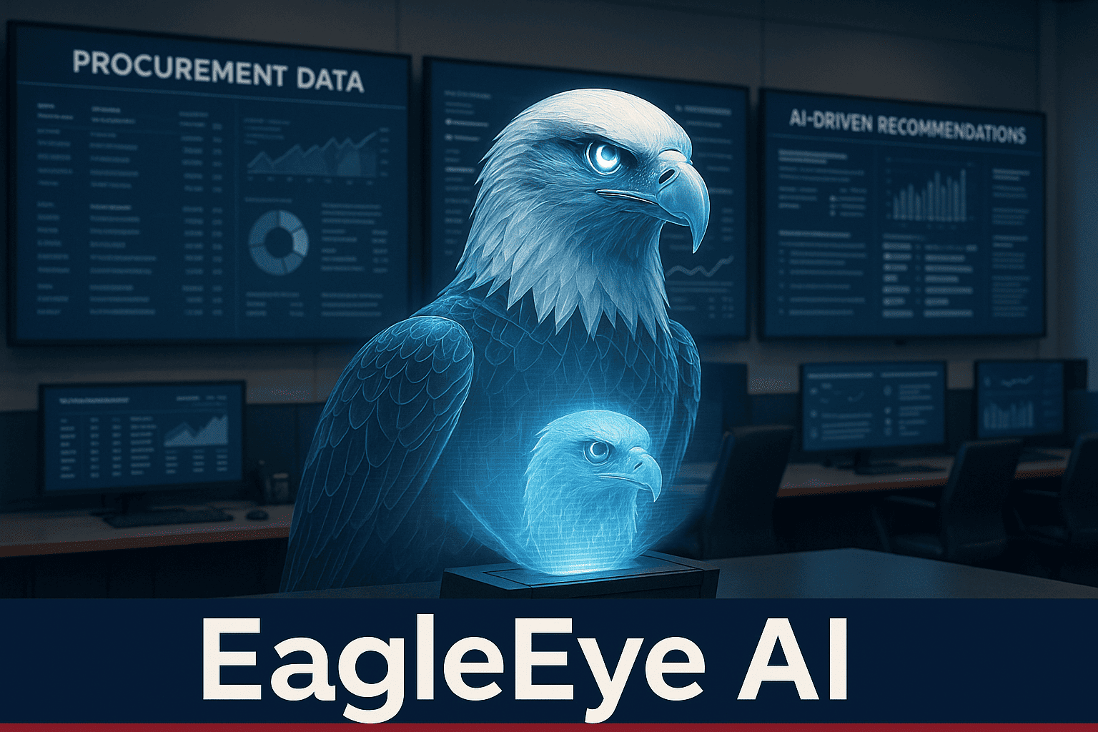 EagleEye AI analytics dashboard showing vendor portfolio analysis and cost-effective procurement recommendations